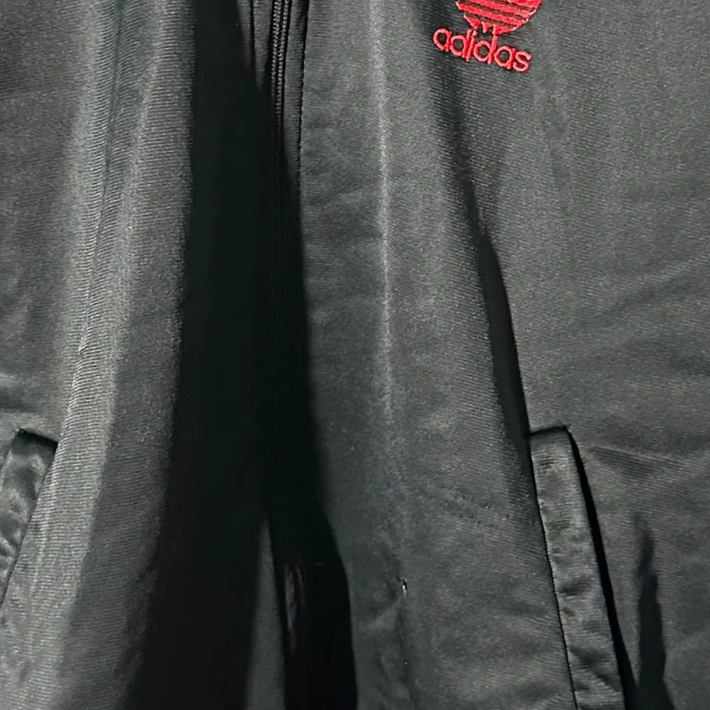 Vintage Adidas Track Jacket Men’s L USA Made Black Red Green Trefoil 80s 90s - Picture 10 of 10